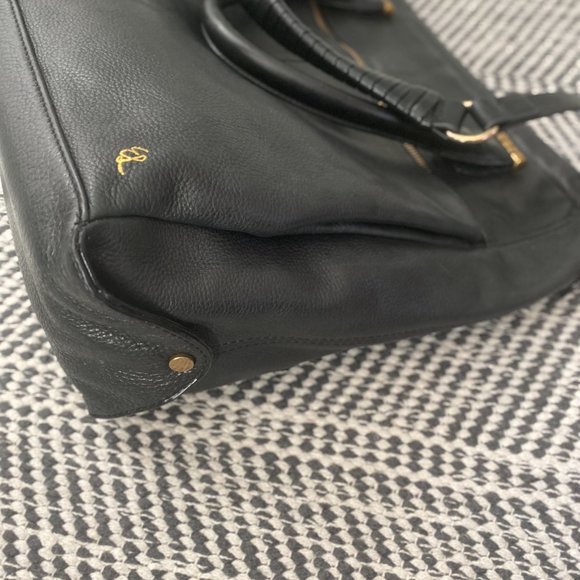 ELLIOT LUCCA Black Leather Bag W Crossbody Strap EXC - Picture 7 of 8